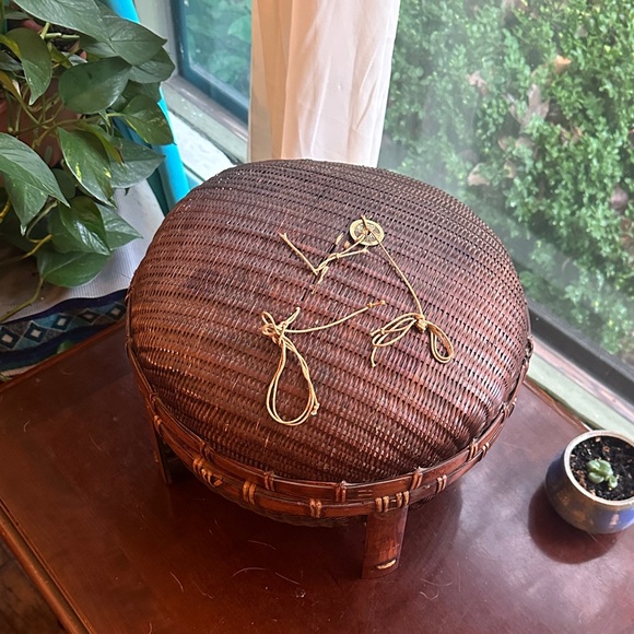 Antique Chinese Sewing Basket Vintage Never Used Rare Stacking Trays 1930-ish - Picture 3 of 12